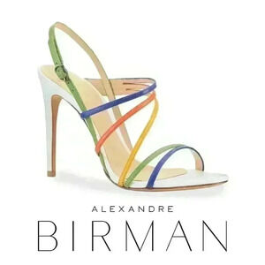 ALEXANDRE BIRMAN Strappy Leather Slingback Mult—Color Sandals